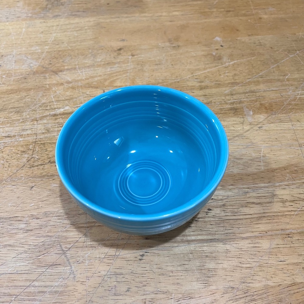 Fiesta Turquoise Small Bistro Bowl 5.5" Vtg Art Deco MCM Homer Laughlin USA Blue - Picture 2 of 4